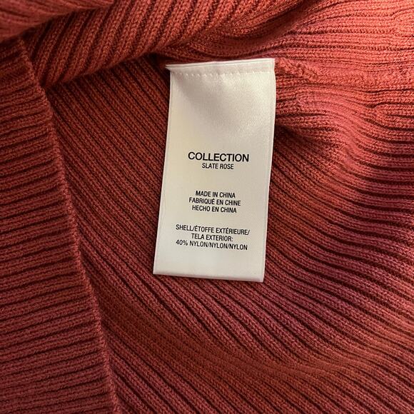 Joe's Wool Blend Ribbed Knit Puff Sleeve Sweater Slate Rose Size Small - Picture 6 of 7